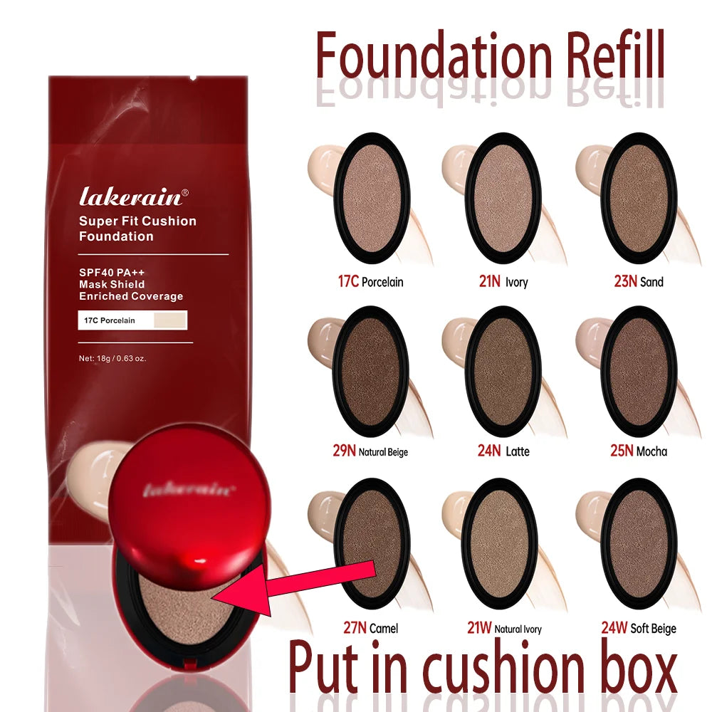 Lakerain Cushion Foundation Refill | Semi-Matte 72Hr SPF Wear