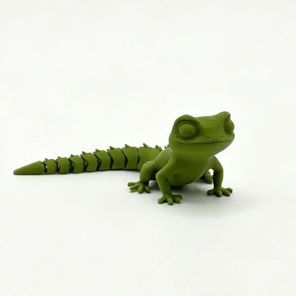 3D Printed Articulated Gecko Lizard ToyJoints Stress Relief Sensory Toy for Kids Adults Desktop Decor Gifts Reptile Model Gecko Oasis Select green