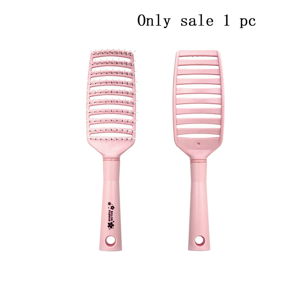 Cherry Blossom Pink Vent Hair Brush – Round-Tip Bristles Vent Hair Brush Oasis Select YF9337-pink-02
