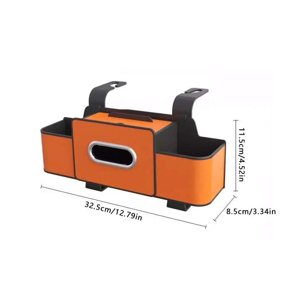 Car Backseat Organizer Storage Box With Cup Holder Tissue Box & Phone Stand 4-in-1 Hanging Seat Hook Car Accessories Oasis Select