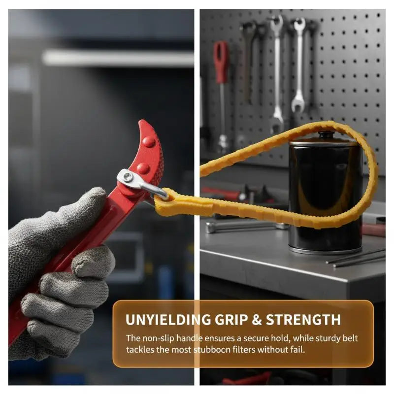 Adjustable Belt Wrench Oil Filter Puller Removal Tool Rubber Strap Spanner Wrench Chain Wrench Strap Opener Disassembly Tools Oasis Select