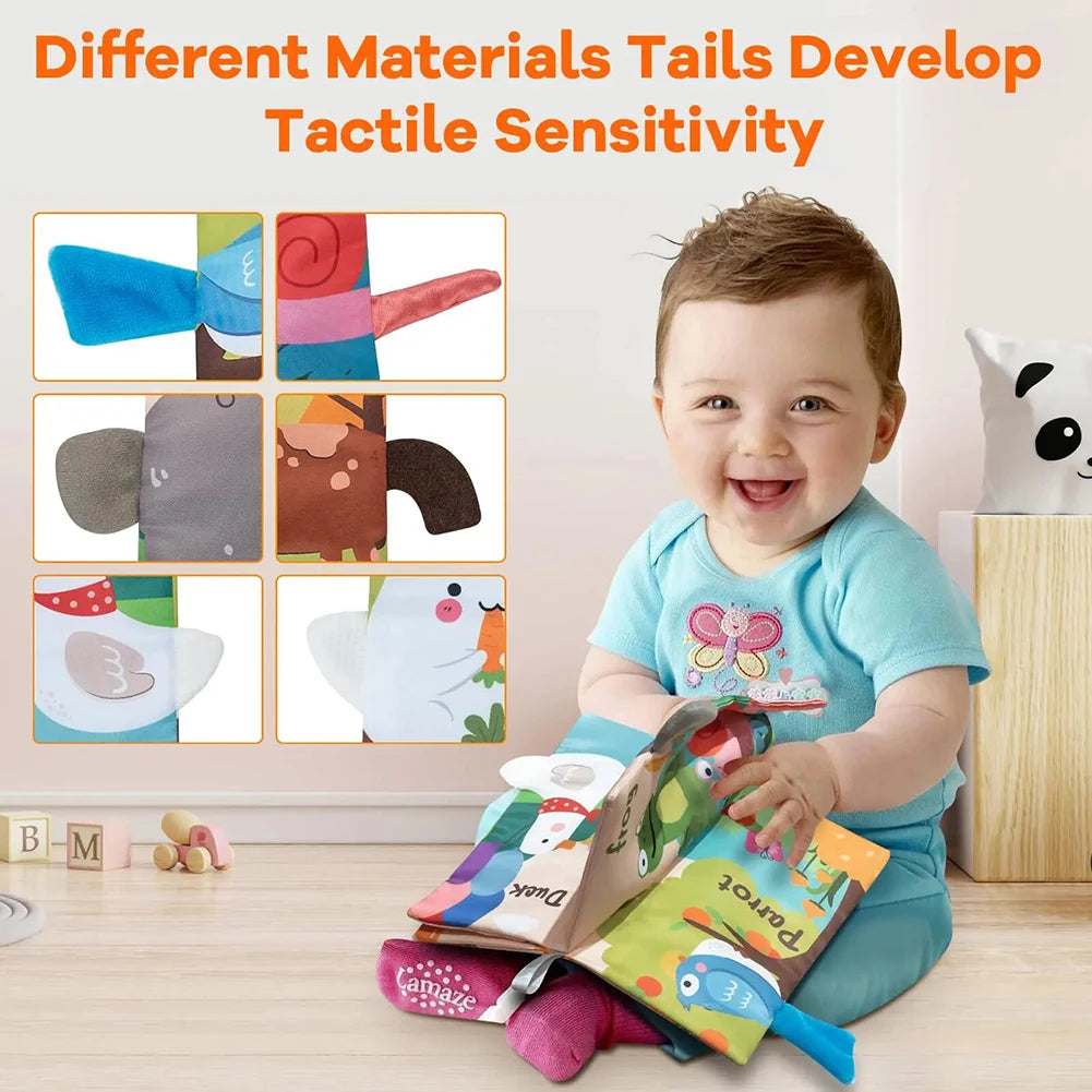 Baby Crinkle Cloth Book – 3D Animal Sensory Toy for Infants