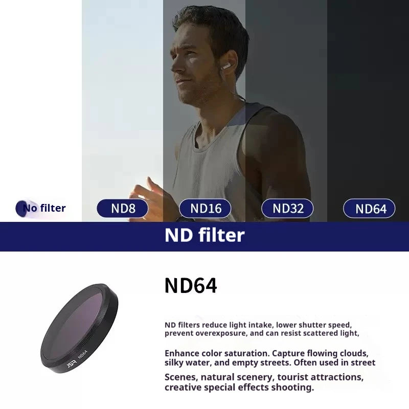 JSR DJI Osmo Action 6 UV CPL ND Lens Filter Set | HD Glass