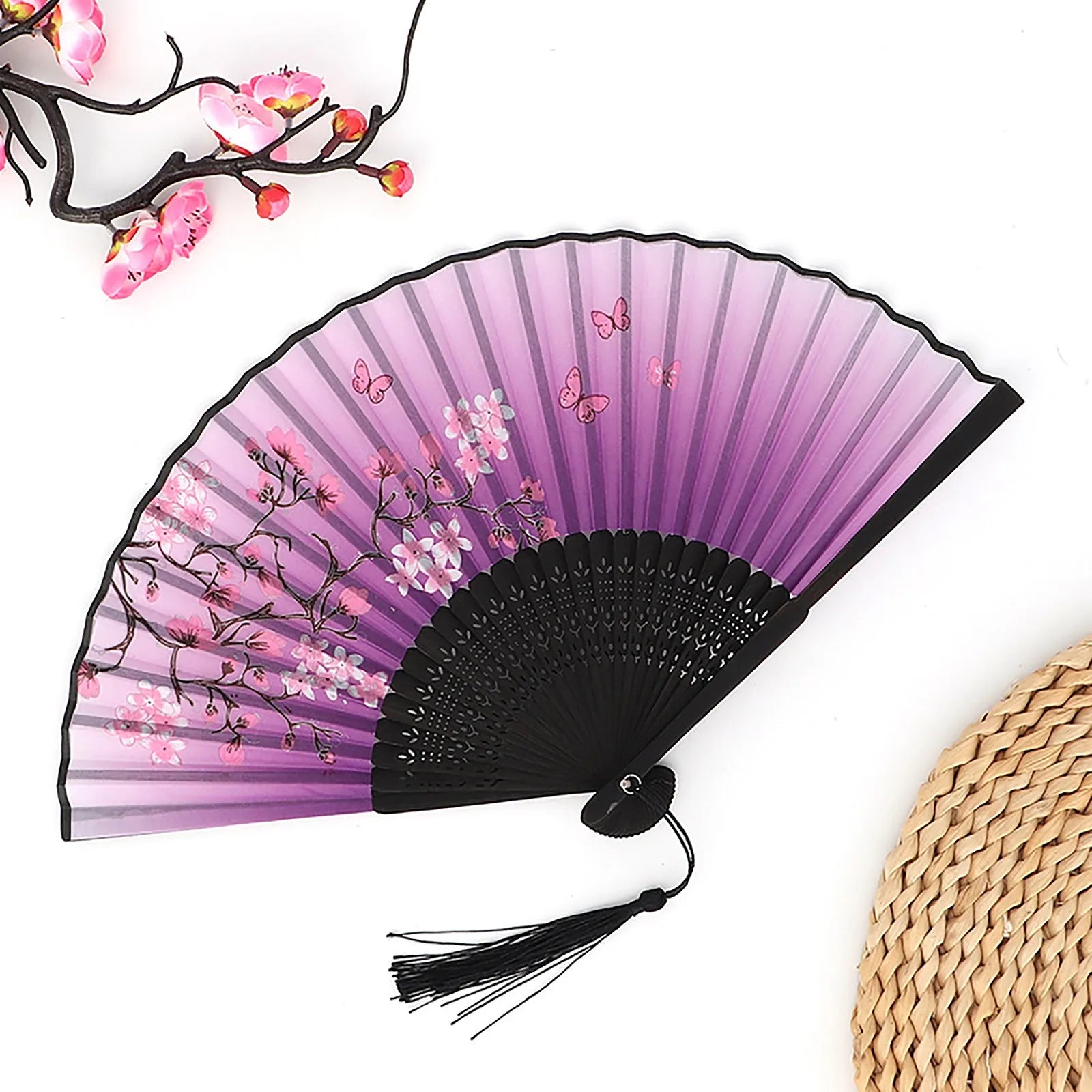 Vintage Chinese Folding Hand Fan – Dance, Decor & Gift
