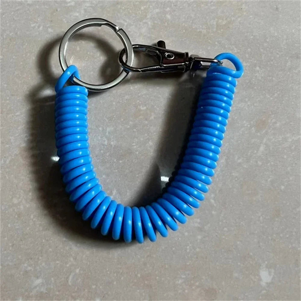1/2/4pcs Spiral Telescopic Spring Coil Keychain Anti-Theft And Anti Loss Pull Rope Safety Keyring, With Metal Lobster Buckle Oasis Select N