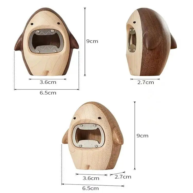 Wooden solid wood shark bottle opener household beer screwdriver wine vessel gift personalized bottle opener creative Oasis Select White Shark