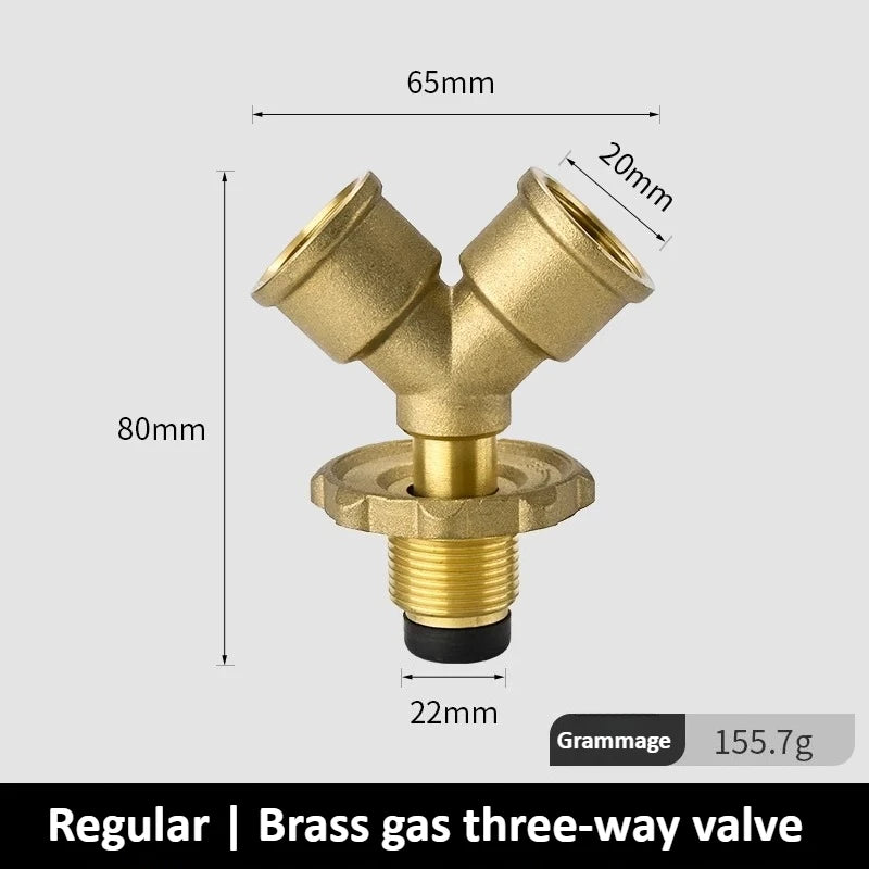 Brass Y Valve Connectors Garden Hose Hose Splitter with Solid Handle Brass Water Garden Hose Adapter 2 Way Oasis Select Regular version