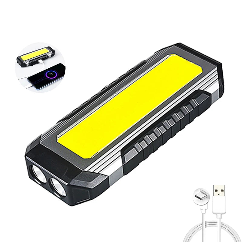 KDULIT Waterproof with Magnet Flashlight Portable COB Work Light LED 4000mAh Flashlights Multimode 18650 Camping Torch Light Oasis Select G059 1PCS