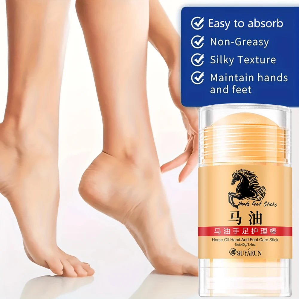 SUYARUN Premium Horse Oil Hand Foot Care Stick-Intense Moisturizing&Repairing Balm for Dry Cracked Skin, Cream for Hands, Feet. Oasis Select