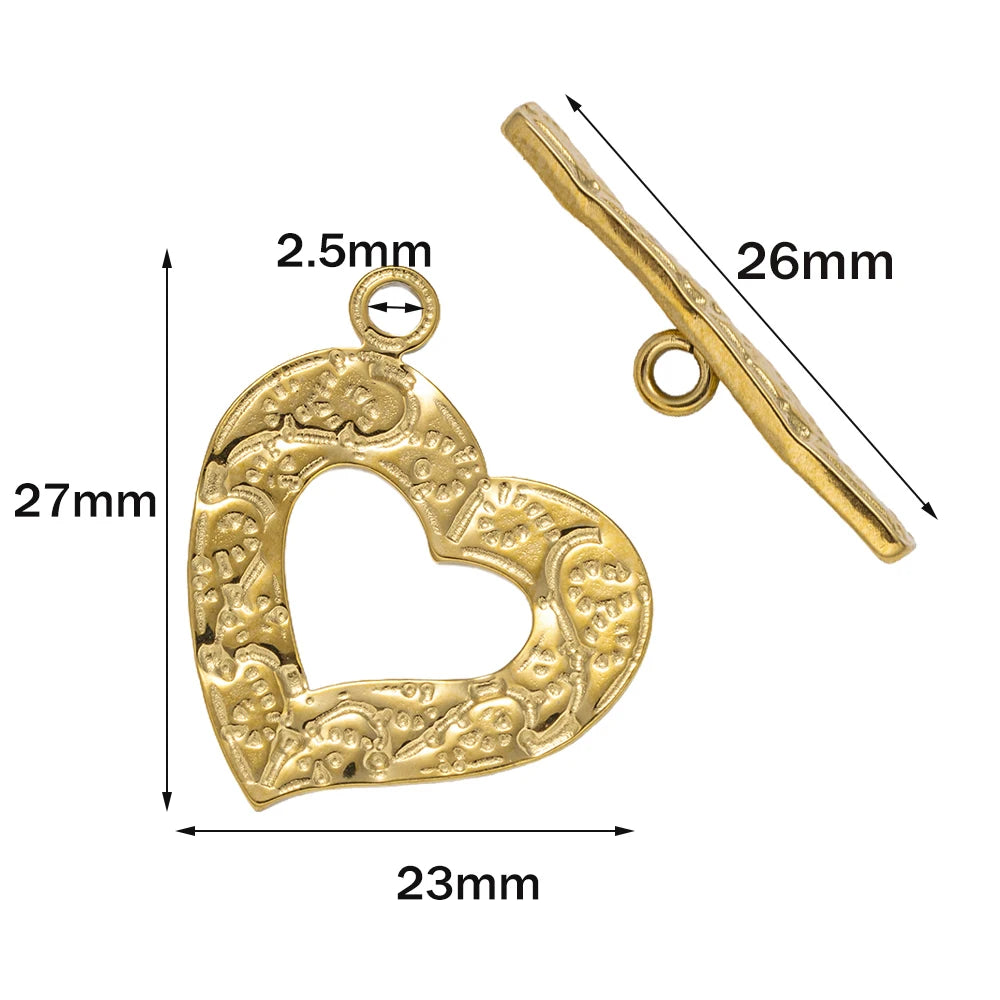5 Sets Stainless Steel Toggle Clasp T-bar Closure Ring Fastener Hook