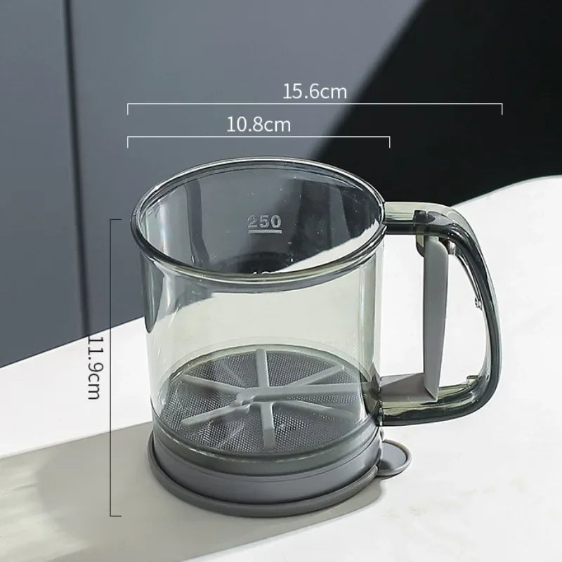 Semi-Automatic Handheld Flour Sifter – Baking Sieve Tool Flour Sifter Oasis Select double-deck