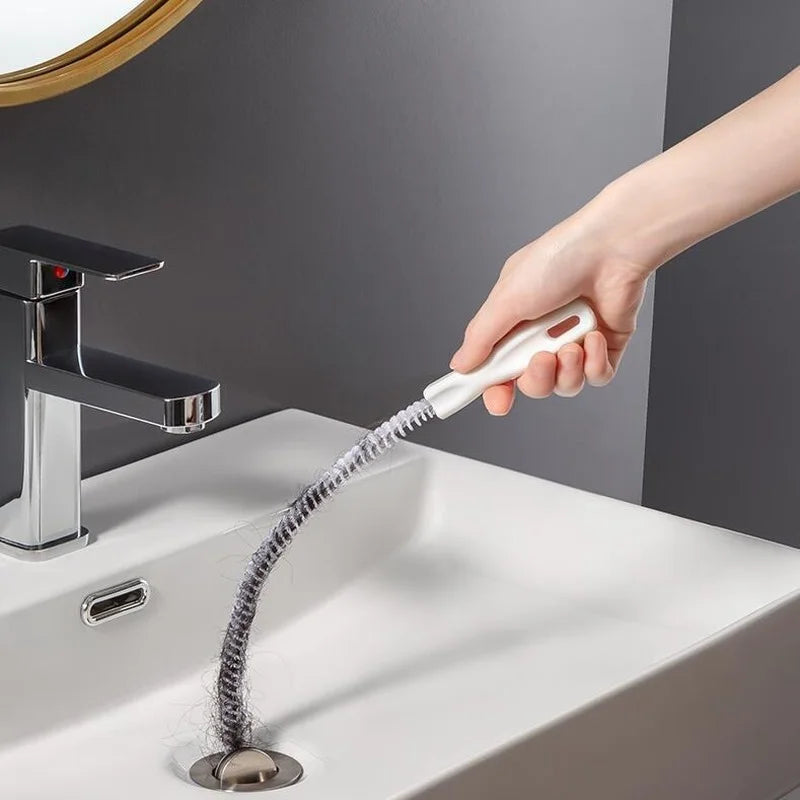 Kitchen sewer pipe hair dredging strip spiral nylon bristle brush sink toilet anti blocking dredger kitchen gadgets Oasis Select