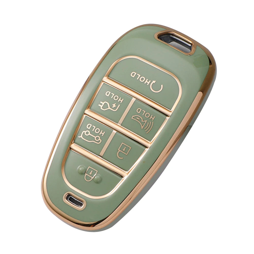 6 Button Car Key Case Cover for Hyundai Models Compatible with For Ioniq 5 For Solaris For Sonata For Hybrid for 2020 2021 Oasis Select