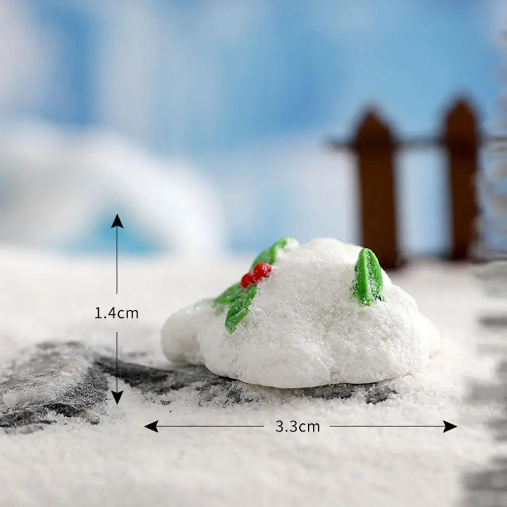Snowman Bunny Resin Figurine | Micro Landscape Christmas Ornament