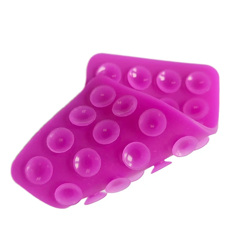 Silicone Suction Pad Double Sided For Mobile Phone Fixture Suction Cup Backed Adhesive Silicone Rubber Sucker Pad For Fixing Oasis Select Purple