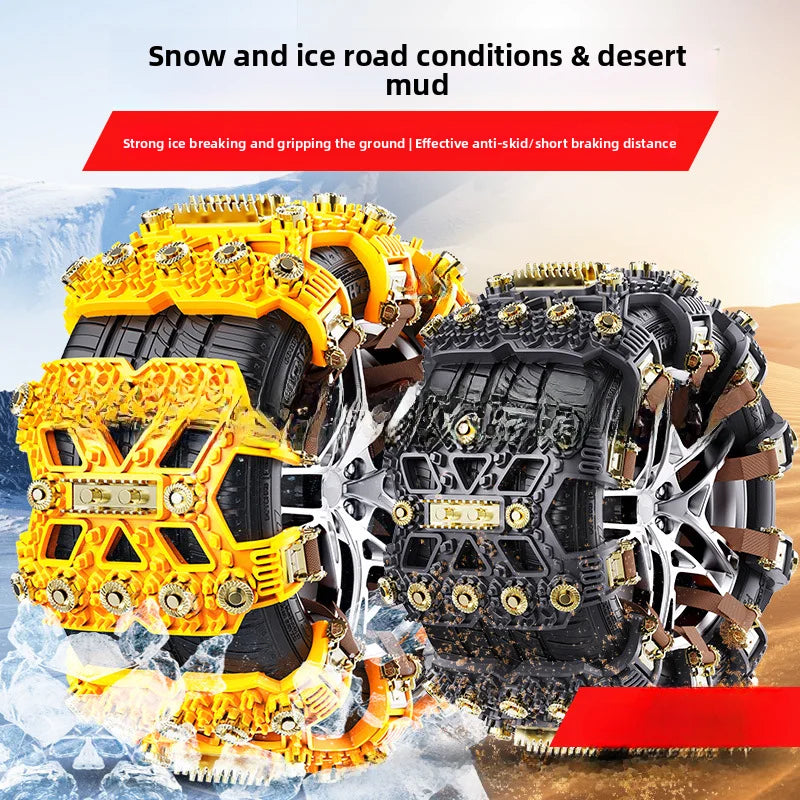 Winter Tire Snow Chains for Cars, SUVs, and Off-Road Vehicles - TPU Material, No Tire Damage, Ice Breaking & Off-Road Rescue Cha Oasis Select