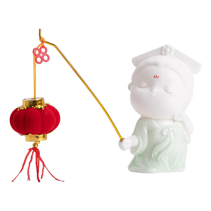 Cute Little Palace Maid Incense Burner Ornament New Chinese Style Ceramic Tang Dynasty Female Living Room Home Oasis Select