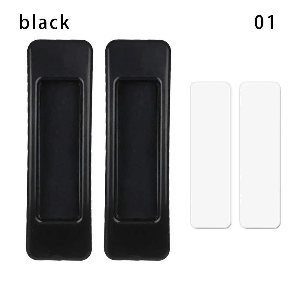 2Pcs Window Cabinet Drawer Organizer Wardrobe Handle Self-adhesive Door Handle Paste Open Sliding Door Knob Auxiliary Device Oasis Select black-1