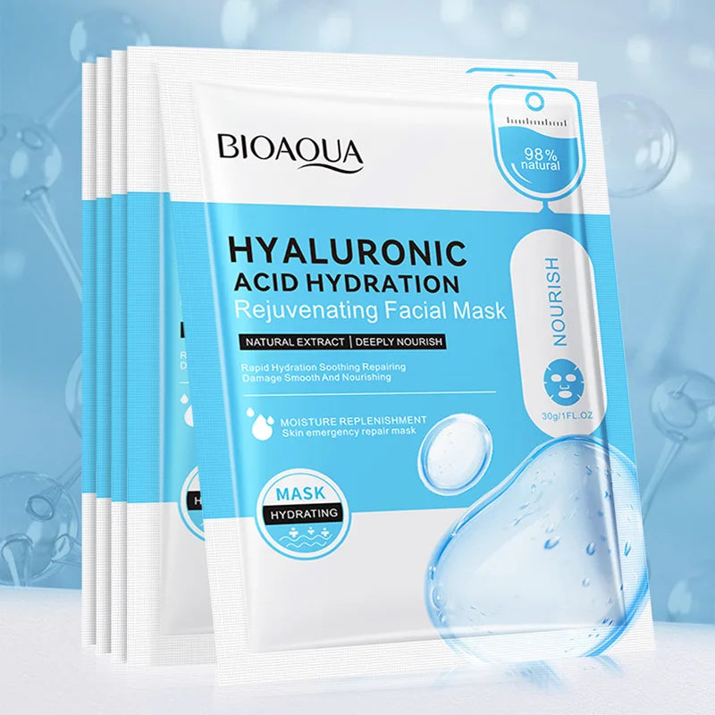 BIOAQUA 20pc Snail Hyaluronic Acid Face Mask – Hydrating & Firming Hydrating Sheet Mask Oasis Select