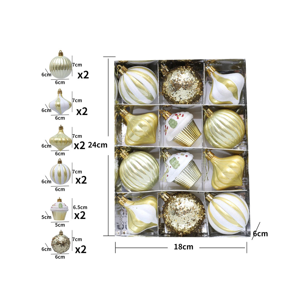 12 Pcs 2.4 Inch Christmas Ball Ornaments for Tree,Red and Green Glittering Hanging Bulbs Pendants for Christmas Tree Decorations Oasis Select Rose gold