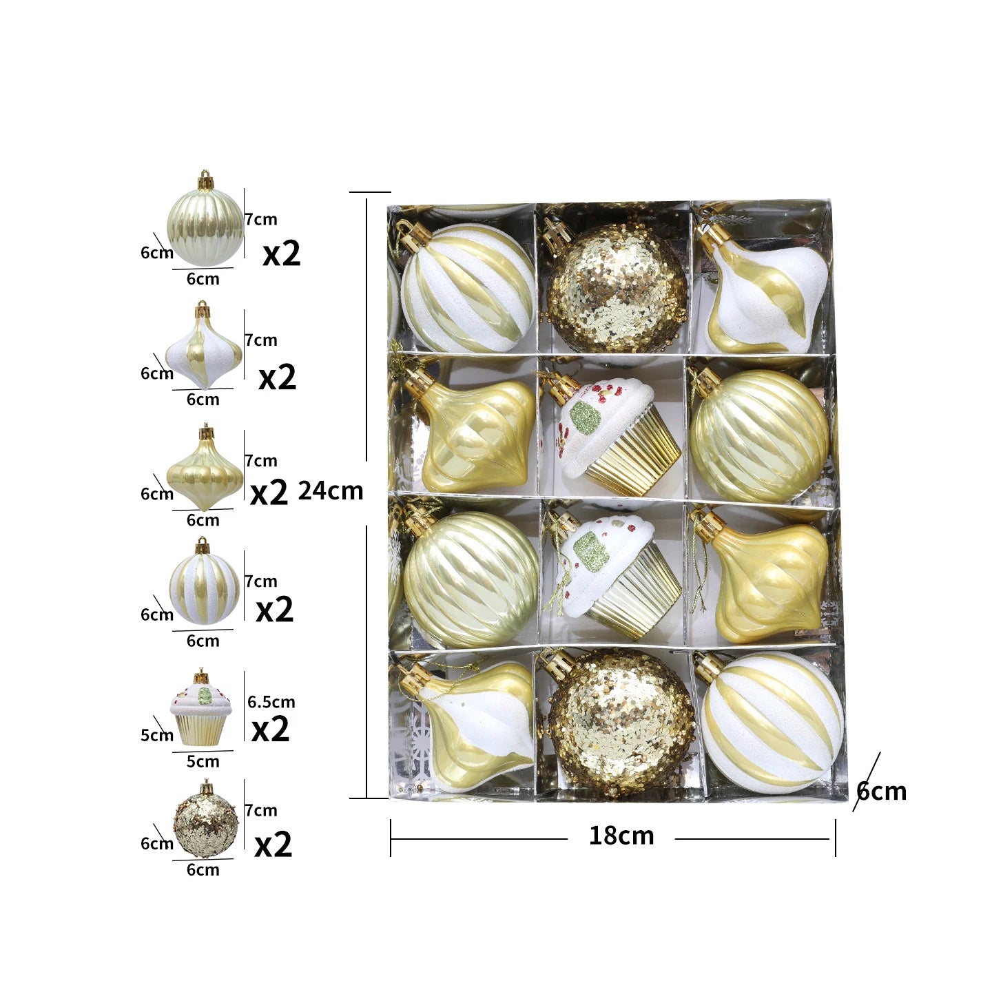 12 Pcs 2.4 Inch Christmas Ball Ornaments for Tree,Red and Green Glittering Hanging Bulbs Pendants for Christmas Tree Decorations Oasis Select Rose gold