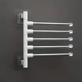 1Pc Silver Aluminum Swing Arms Towel Rack Save Space 5-Bar Towel Hanger Wall Mounted Bracket Hanging Holder Bathroom Tool Oasis Select WHITE