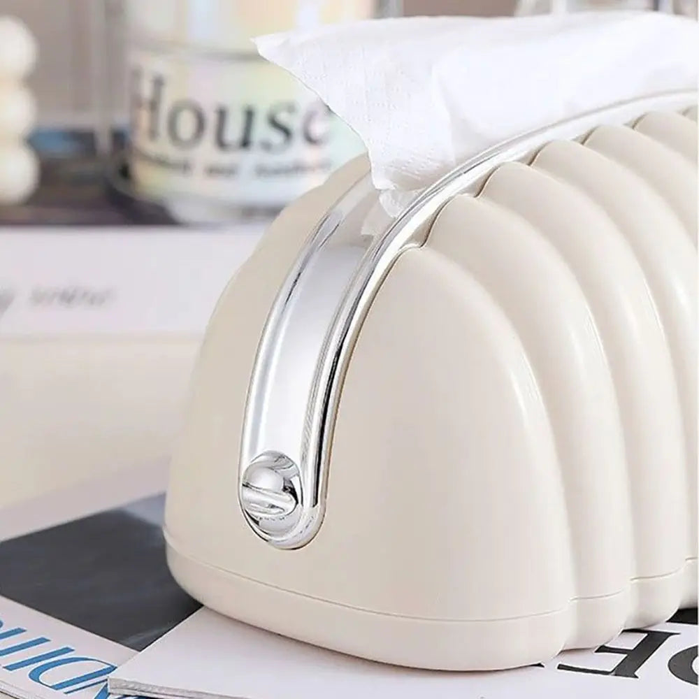 Simple Irregular Cloud Shape Tissue Box with Spring Inside Home Living Room Light luxury Shell Spring Paper Box Holder Oasis Select