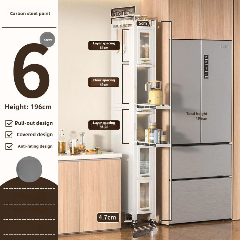 Drawable Kitchen Crevice Storage Cabinet Multi-layer Ultra Narrow