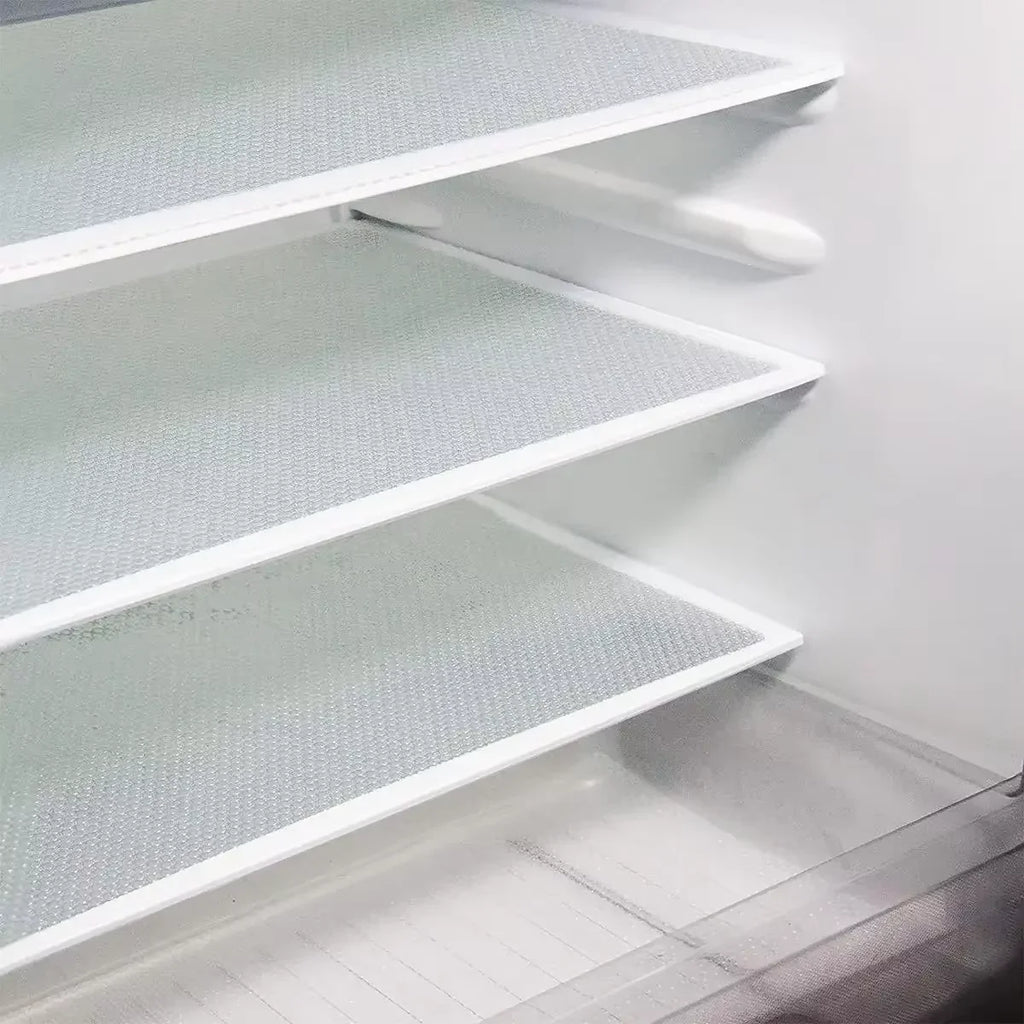 4PCS EVA Waterproof Refrigerator Liner Mat Washable Mildew Kitchen Pad Anti-oil Cabinet Drawer Placemat Heat-insulat Fridge Mat Oasis Select white 29x45cm Rectangular