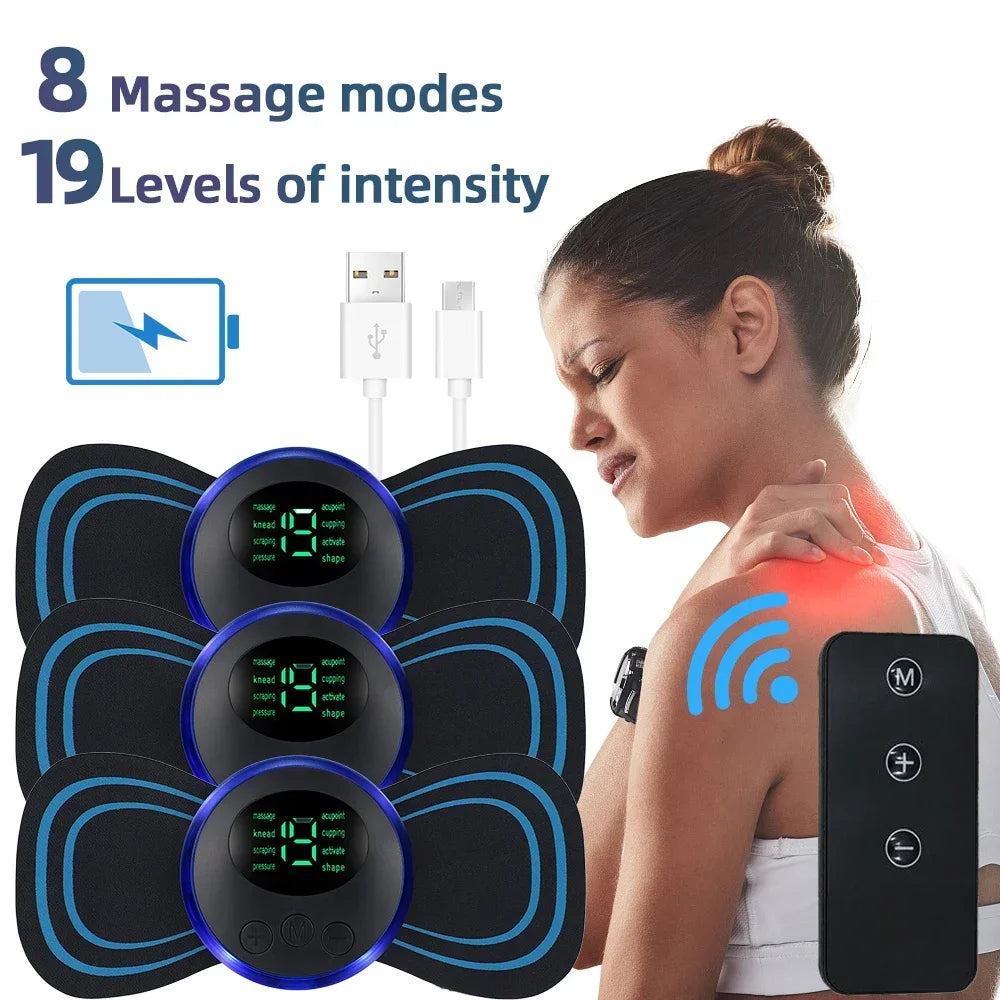 Electric Neck Massager Muscle Massage Stimulator Low Frequency Instrument Back Cervical Calf Patches Joints Relief Body Oasis Select