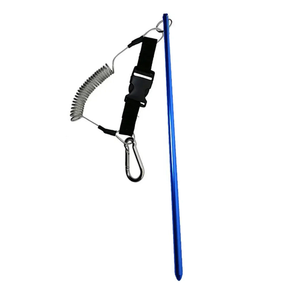 Scuba Diving Pointer Rod Stick Tank Banger Diving Shaker Noise Maker Coil Lanyard Strap with Bolt Snap Clip Oasis Select Blue