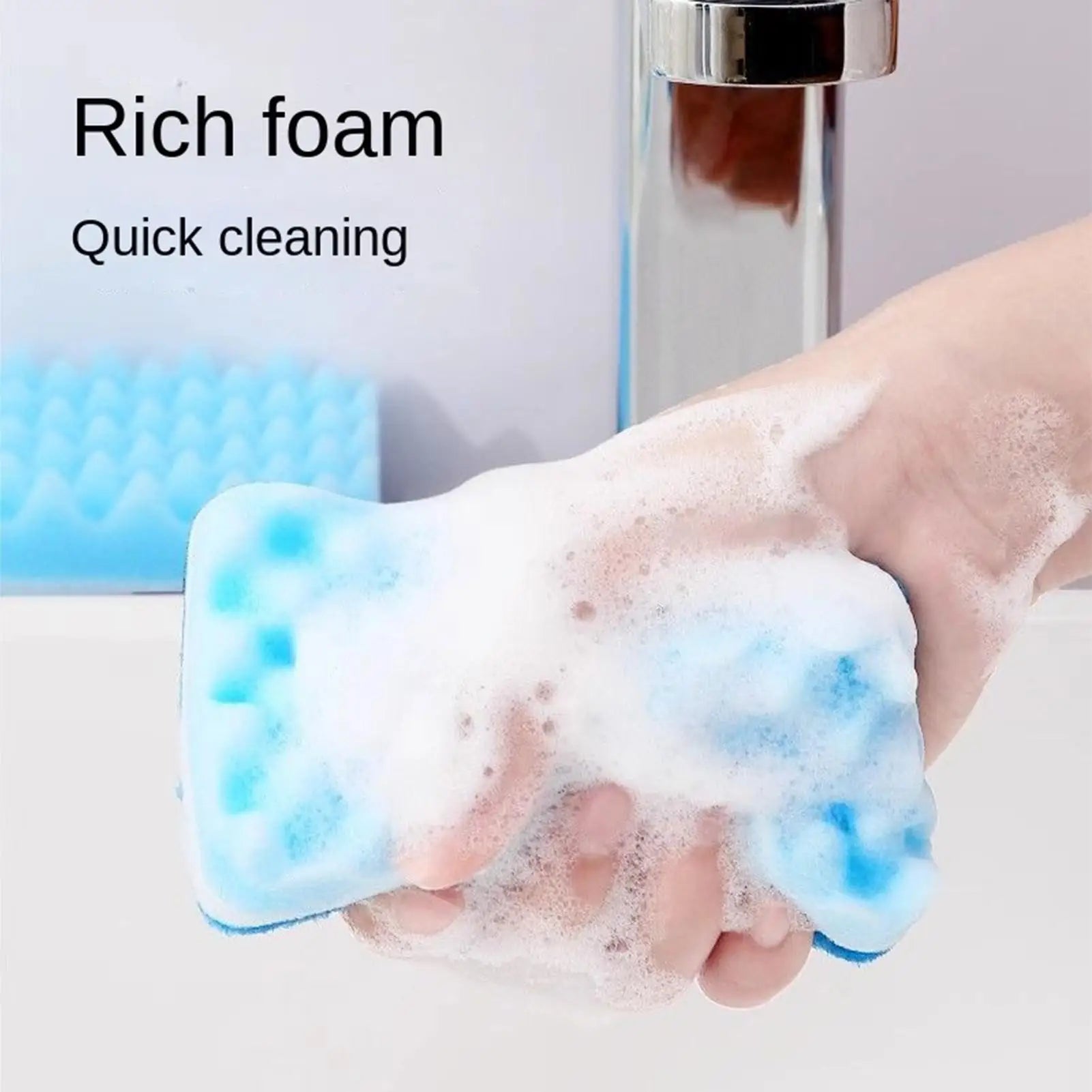 1PC Dishwashing Sponge Magic Cleaning Brush Kitchen Double-sided Decontamination Pad Washing Pot Foam Sponge Wipe Sponge Oasis Select