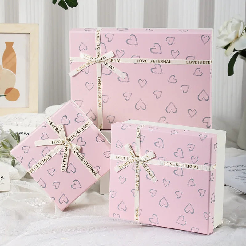Bow Gift Box Lid-And-Base Gift Box Gift Packaging Box Elegant For Party Decorative Storage Wedding Oasis Select Pink-28x20x9cm Other