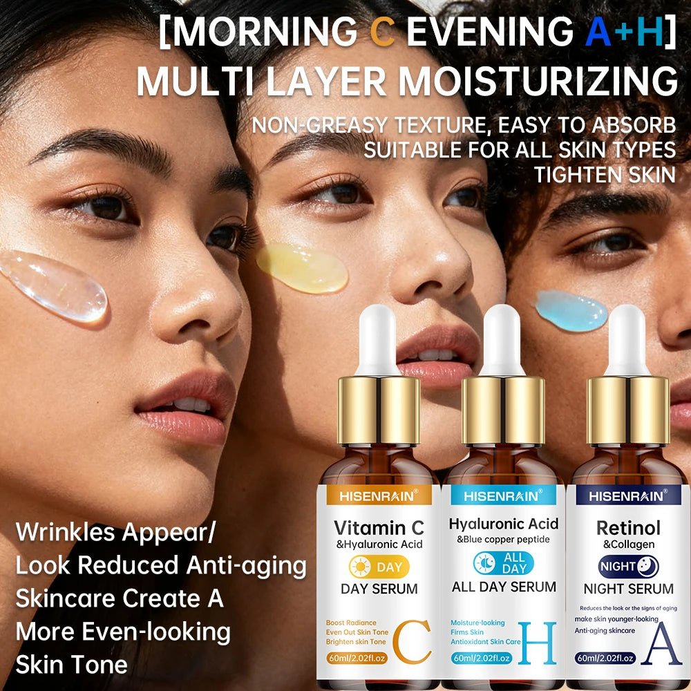 HISENRAIN Vitamin C Retinol Hyaluronic Acid Serum Duo | All Skin Face Serum Duo Oasis Select