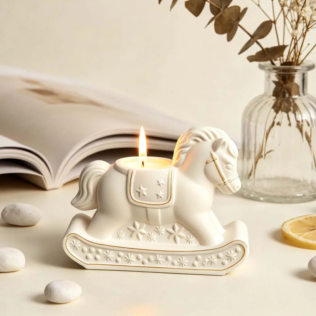 3D Rocking Horse Candle Holder Silicone Mold Reusable Mold for DIY Aromatherapy Gypsum Diffuser Stone Home Decor Oasis Select