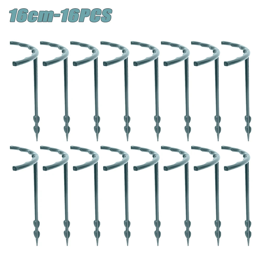1-28PC Greenhouse Plant Support Stakes Semi Circle Hoops for Indoor Outdoor Flowers Vine Trellis and Garden Bed Plant Protection Oasis Select 16cm-16pcs As Shown