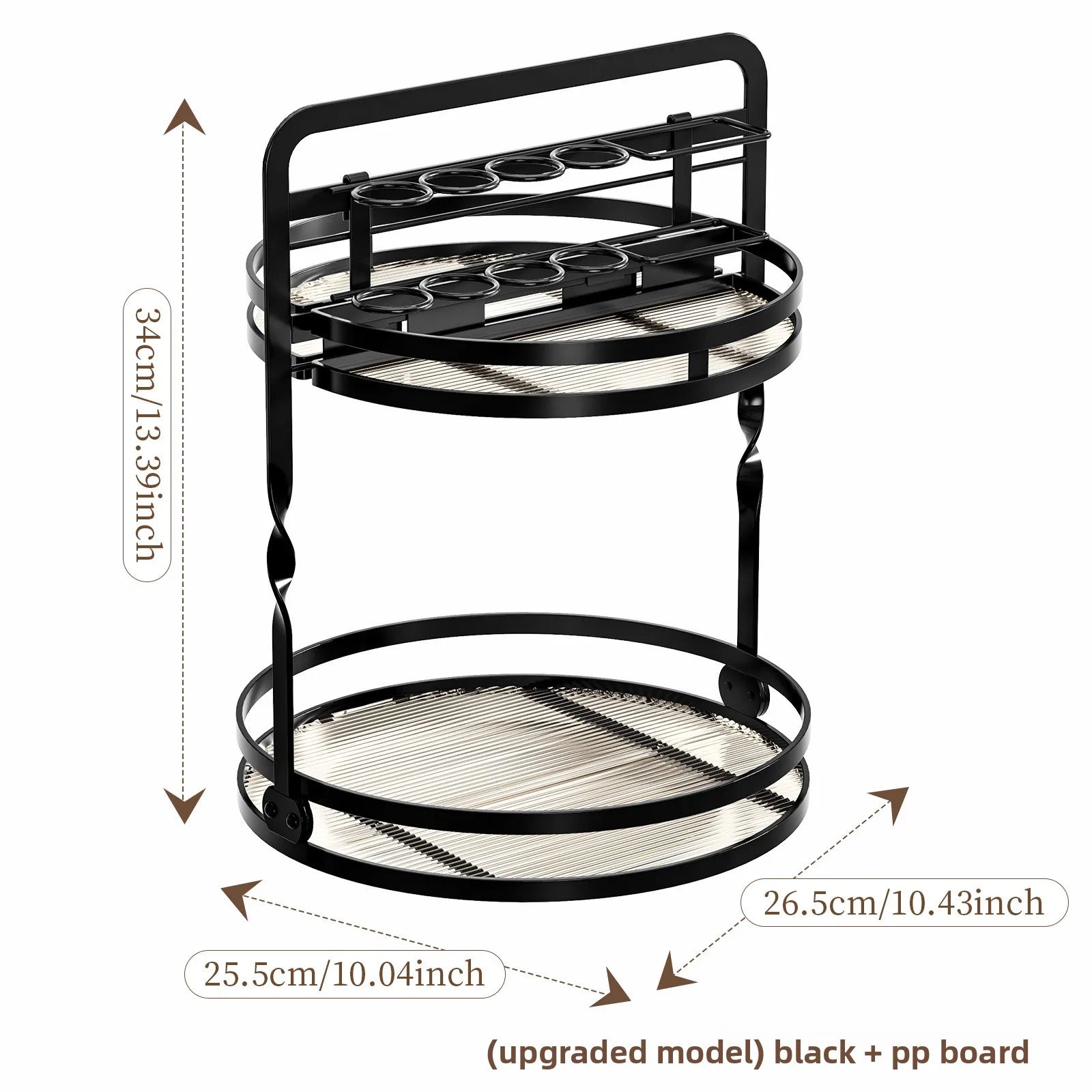 Rotating Cosmetics Storage Rack Dresser Eyeshadow Brush Shelf Premium Sense Desktop Skin Care Products Perfume Finishing Oasis Select Black SJ PP