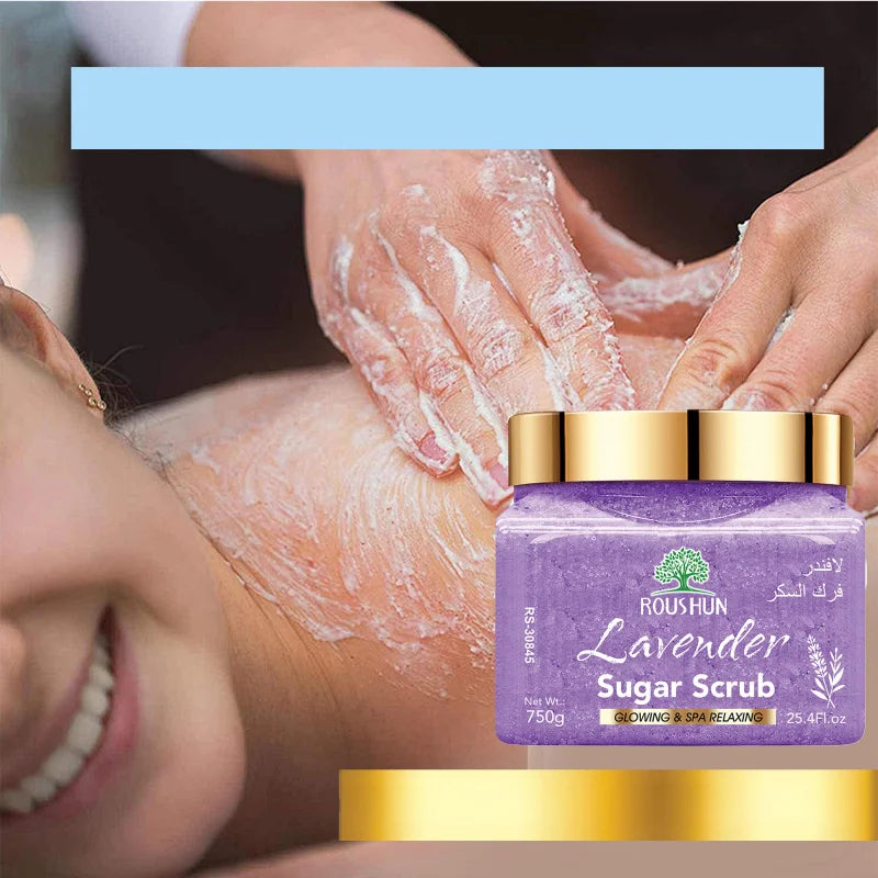 ROUSHUN Lavender Sugar Body Scrub 750g – Deep Cleansing
