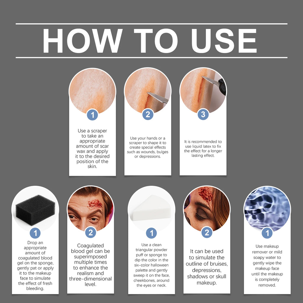 Eelhoe Halloween SFX Makeup Kit – Wound Scar & Body Paint