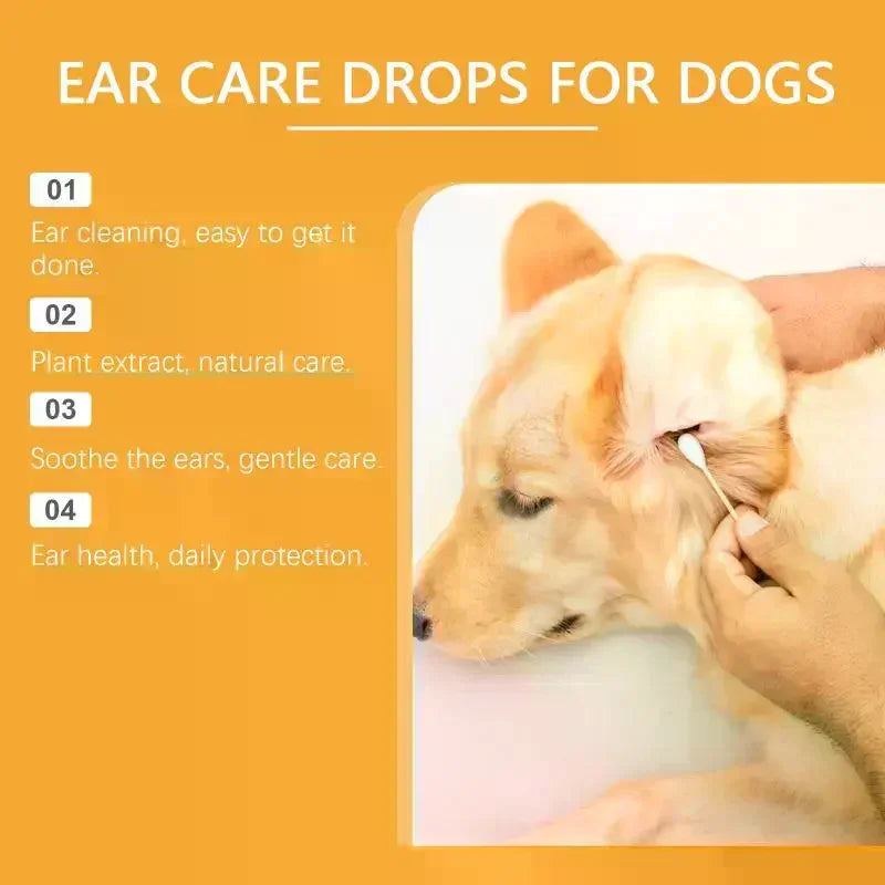 Yegbong Pet Ear Cleaning Drops Remove Wax Dirt Relieve Itchy & Odor Gentle Daily Care For Puppy Kitten Oasis Select