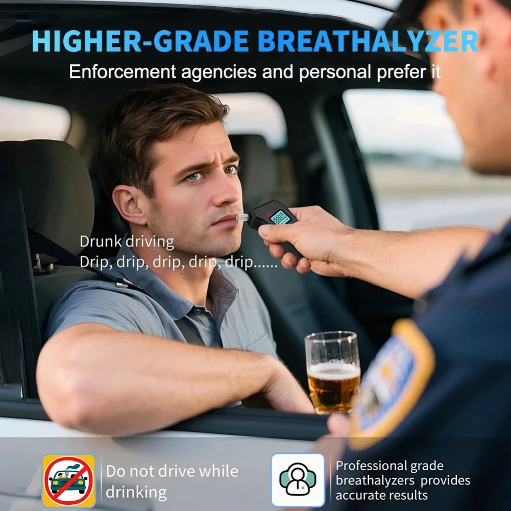 Portable Breathalyzer LCD Display | Rechargeable Alcohol Tester
