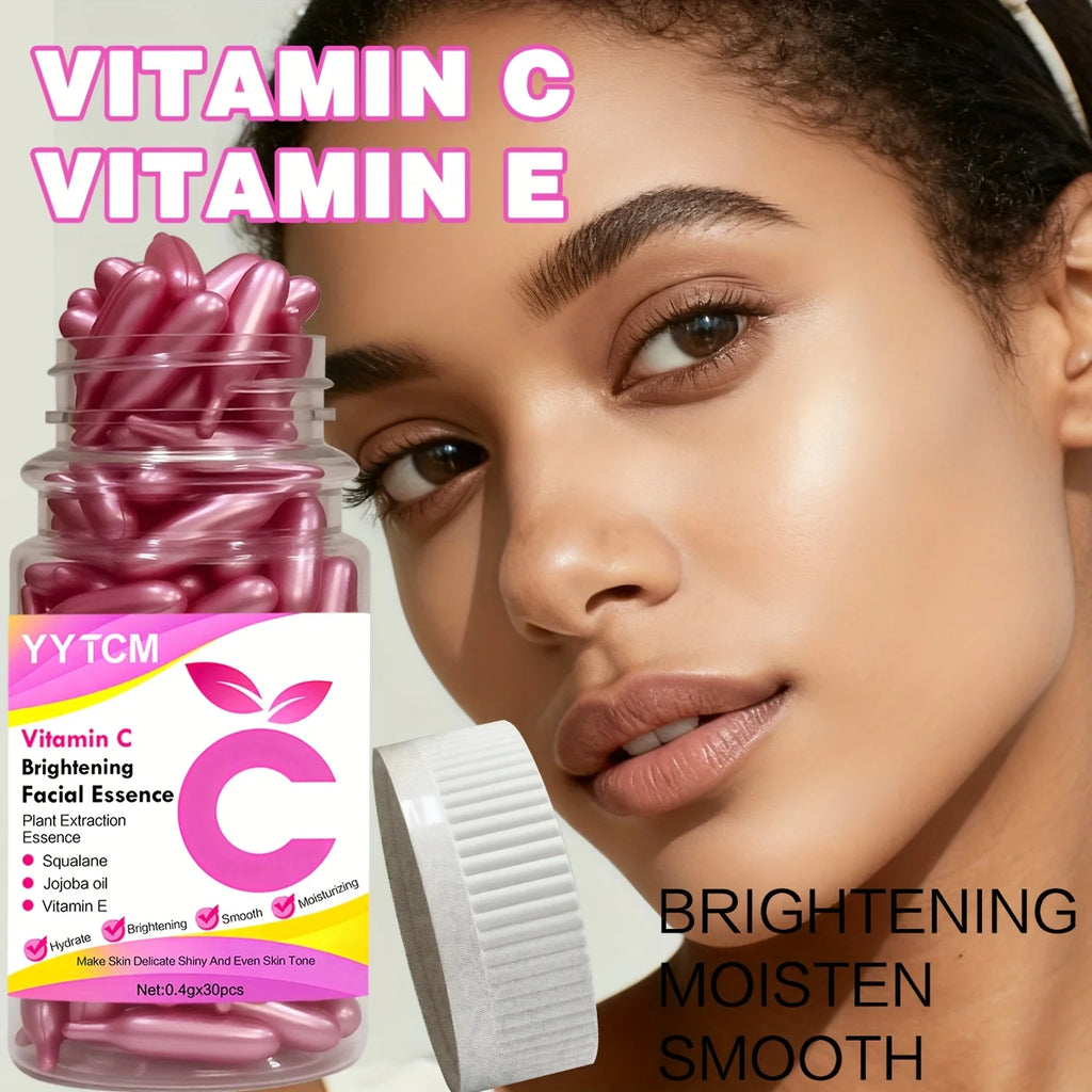Vitamin C Brightening Capsule Essence – Squalane & Jojoba Oil Brightening Face Serum Oasis Select
