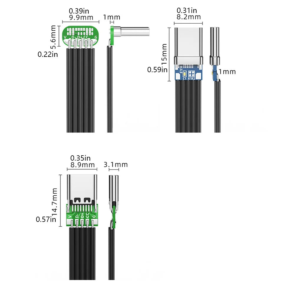 90° Angled Flat Silicone USB-C Cable | 65W Fast Charging