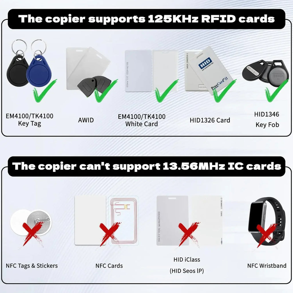 Original Handheld 125kHz RFID Duplicator Reader Writer Copier for T5577 EM4305 + 10PCS Blank T5577 Keyfobs Oasis Select