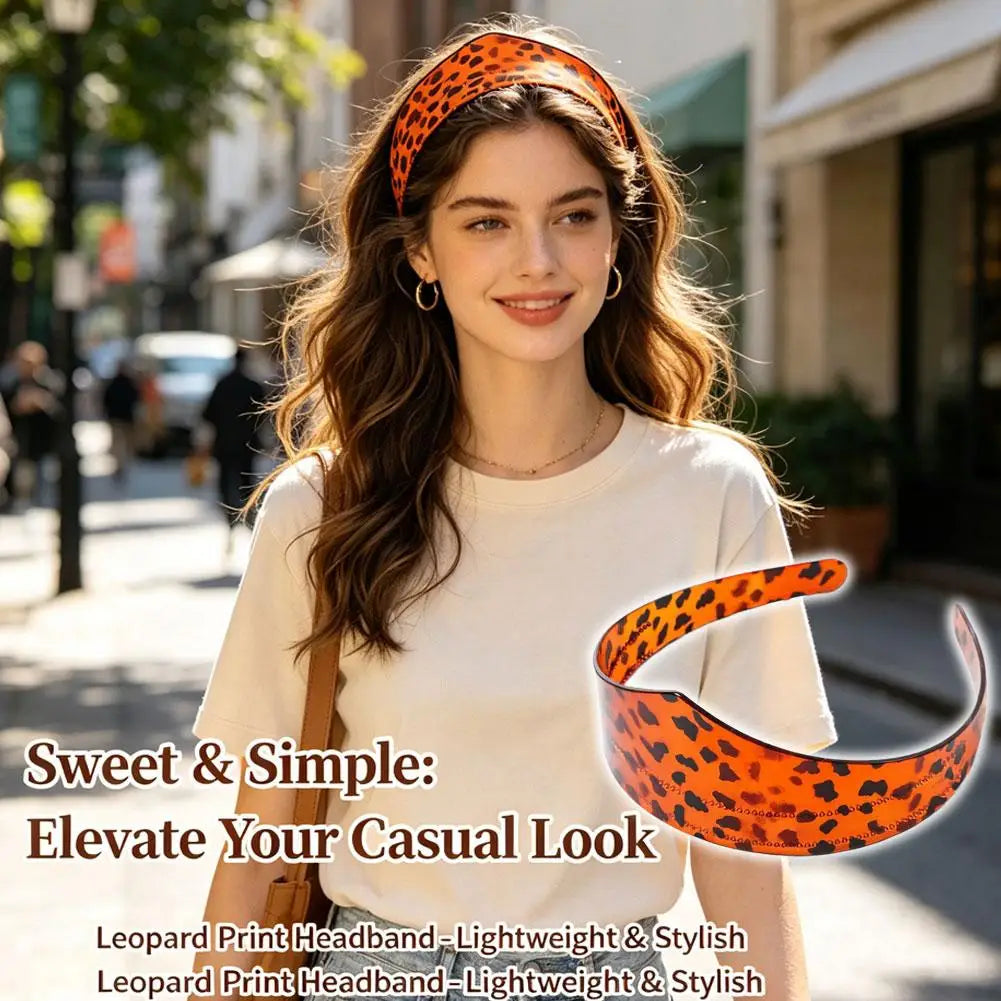 Wide Headband for Women Leopard Print Non-slip Hair Hoop Minimalist Fashion Headwear Daily Styling Hair Accessories Oasis Select