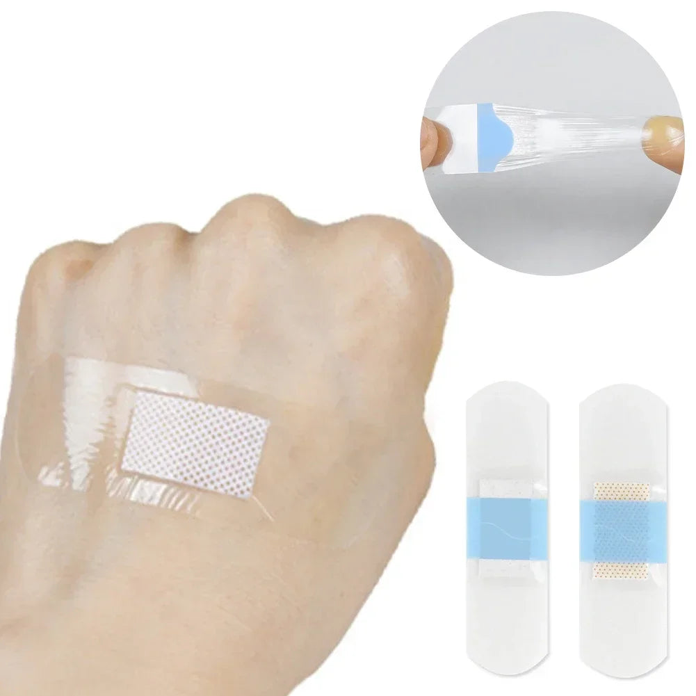 50/120Pcs Waterproof Band-Aid Wound Dressing Medical Transparent Hemostatic Tape for Swimming Bath Wound Care Protect First Aid Oasis Select
