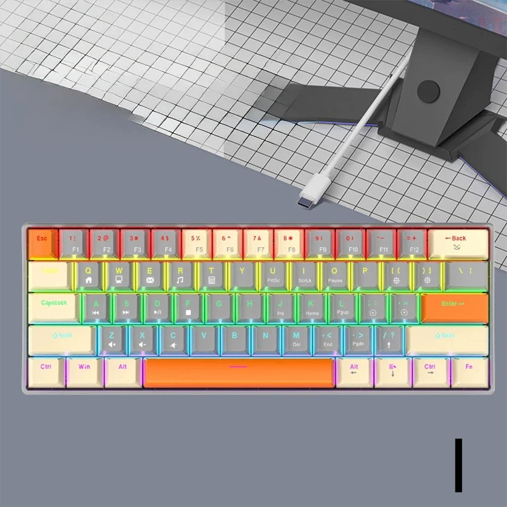 60% RGB Mechanical Gaming Keyboard – 61 Keys & 10 Light Modes