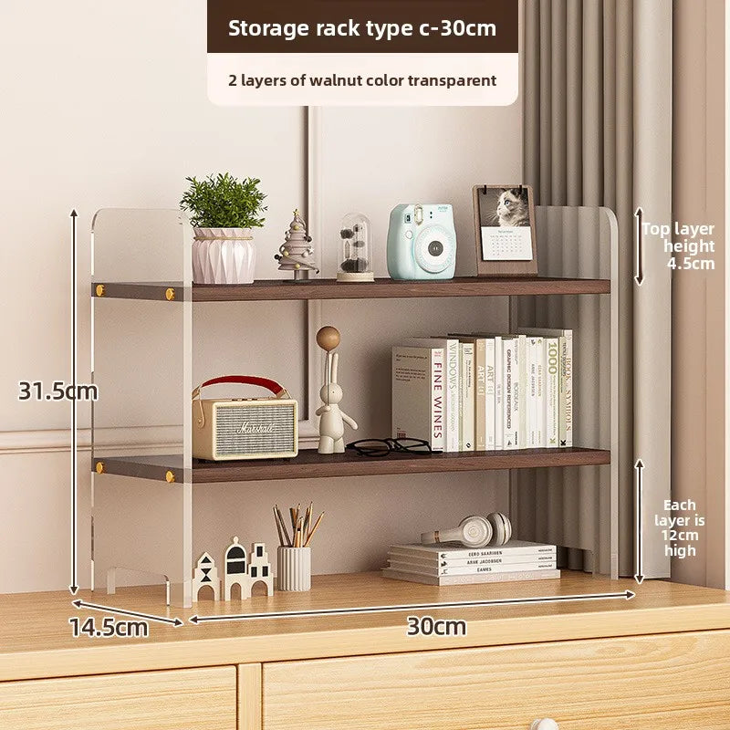 Multi-functional Cosmetics Shelf Desktop Multi-layer Finishing Shelf Multi-layer Shelf Storage Oasis Select Walnut 30-2A