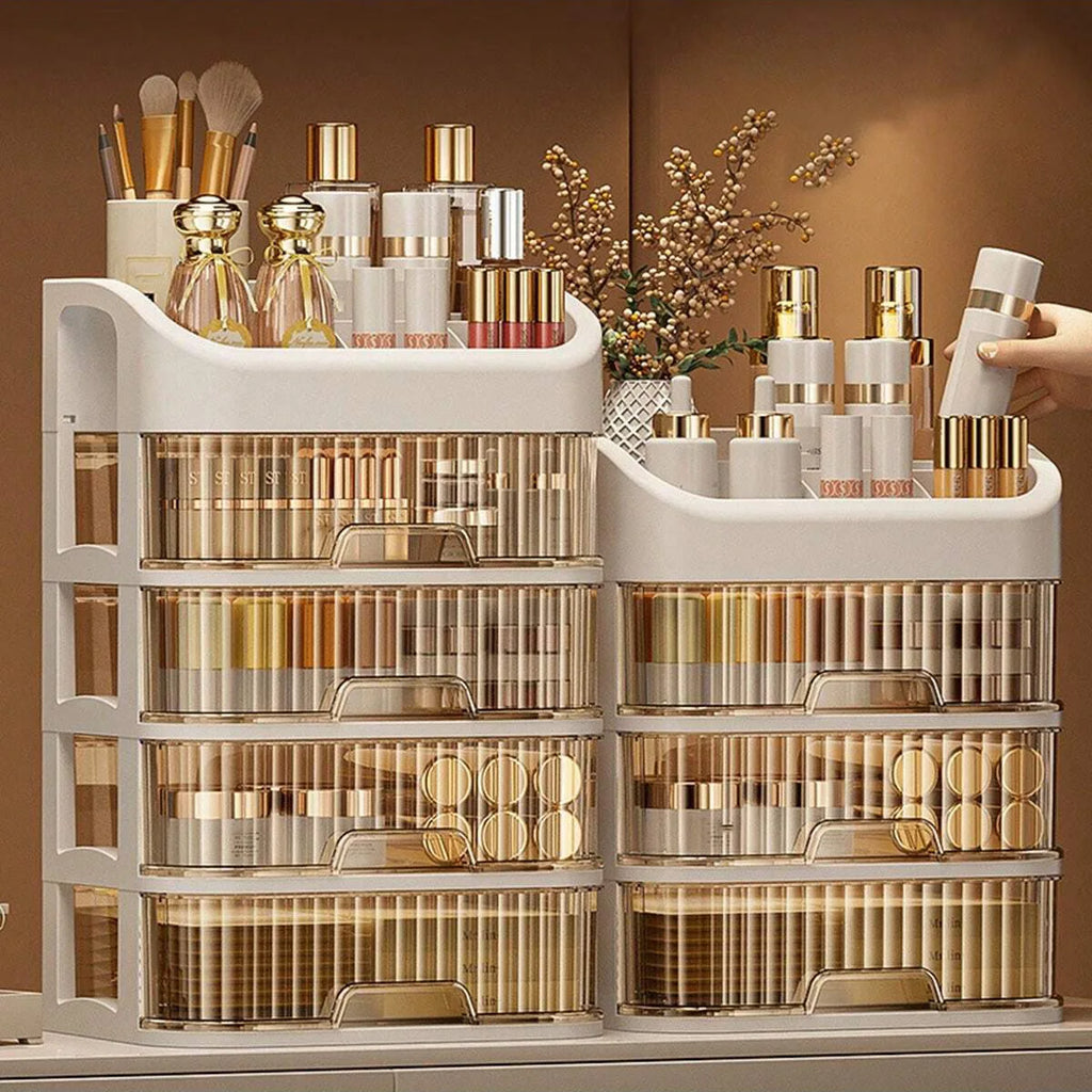 1pc Multi-layer Makeup Storage Box,Cosmetics Storage For Skin Care,Eyeshadow,LotionsLipstick,Great For Dresser,Bathroom,Bedroom Oasis Select