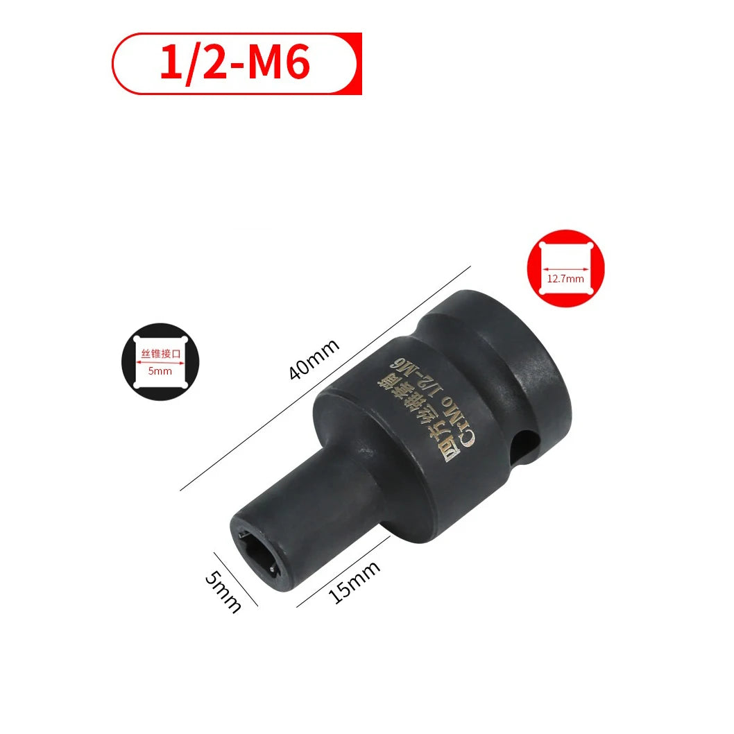Suqare Screw Tap Socket 1/2Inch Driver Square Driver Electric Wrench Socket Square Driver Head M6-M24 Socket Oasis Select M6